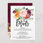 秋ブルゴーニュ赤面フローラ結婚ズ詳細 エンクロージャーカード (正面/裏面)