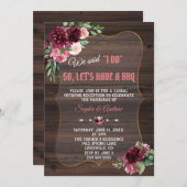 秋ブルゴーニュ赤面結婚ウッドI do BBQ 招待状 (正面/裏面)