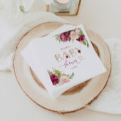 秋ブルゴーニュ金ゴールドフローラ赤ちゃんシャワーナプキン スタンダードカクテルナプキン