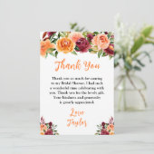 秋ブルゴーニュ&オレンジフローラブライダルシャワー サンキューカード (スタンド正面)
