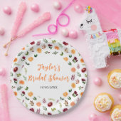 秋ブルゴーニュ&オレンジフローラブライダルシャワー ペーパープレート (パーティー)