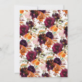 秋ブルゴーニュ&オレンジフローラベビーシャワー 招待状 (裏面)