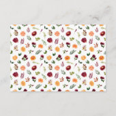 秋ブルゴーニュ・オレンジ結婚フローラの宿泊施設 エンクロージャーカード (裏面)