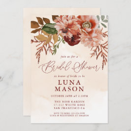 秋ブルゴーニュ&テラコッタフローラブライダル 招待状