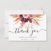 秋ブルゴーニュ・テラコッタ結婚フローラの写真 サンキューカード (正面)