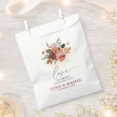 秋ブルゴーニュ&テラコッタ結婚フローラ フェイバーバッグ (クリップ留めされた状態)