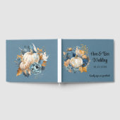 秋ブルーとオレンジカボチャ結婚牡丹 ゲストブック (全面)