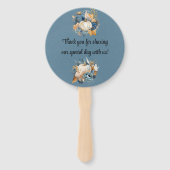 秋ブルーとオレンジカボチャ結婚牡丹 ハンドファン (裏面)