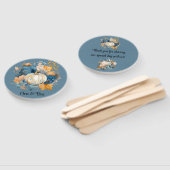 秋ブルーとオレンジカボチャ結婚牡丹 ハンドファン (組立なし)