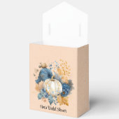 秋ブルーとオレンジカボチャ結婚牡丹 フェイバーボックス (見開き)