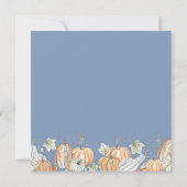 秋ブルーオレンジウォーターカラーカボンプキンスベビー散布機 招待状 (裏面)