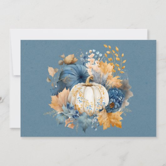 秋ブルーオレンジカボンプキンピーニーリハーサルディナー 招待状 (裏面)