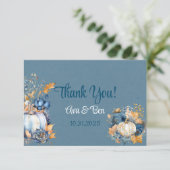 秋ブルーオレンジカボンプキンピーニー結婚ズ サンキューカード (スタンド正面)