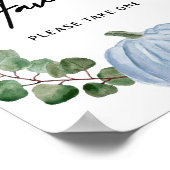 秋ブルーカボチャは少年の赤ちゃんシャワーのサインを引き立てる ポスター (角)