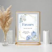 秋ブルーカボチャ男の子の赤ちゃんシャワー好意サイン ポスター