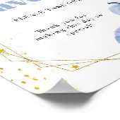 秋ブルーカボチャ男の子の赤ちゃんシャワー好意サイン ポスター (角)