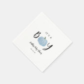 秋ブルーカボチャ男の子の赤ちゃんシャワー スタンダードカクテルナプキン (角)