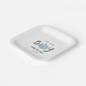 秋ブルーカボチャ男の子の赤ちゃんシャワー ペーパープレート (傾斜あり)