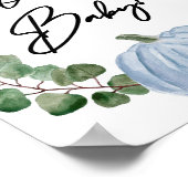 秋ブルーカボチャ男の子ベイビーシャワーオベビー ポスター (角)