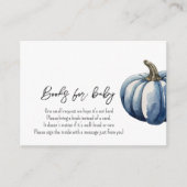 秋ブルーカボチャ赤ちゃんシャワーブックベビー エンクロージャーカード (正面)