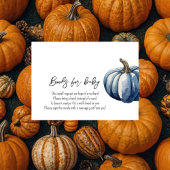 秋ブルーカボチャ赤ちゃんシャワーブックベビー エンクロージャーカード