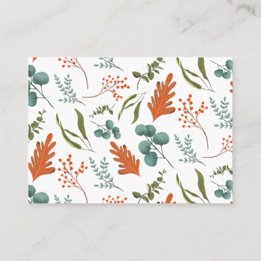 秋ブルーカボチャ赤ちゃんシャワーブックリクエスト エンクロージャーカード (裏面)