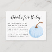 秋ブルーカボチャ赤ちゃんシャワーブックリクエスト エンクロージャーカード (正面)