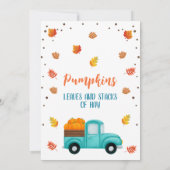 秋ブルートラックオレンジカボンプキンボーイズ誕生日 招待状 (裏面)