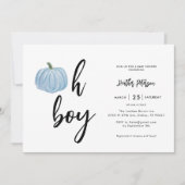 秋ブルーパンプキンオーボーイベビーシャワー招待状 招待状 (正面)