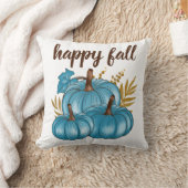 秋ブルーパンプキンズホワイト装飾用クッション クッション (ブランケット)