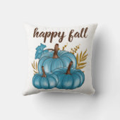 秋ブルーパンプキンズホワイト装飾用クッション クッション (裏面)