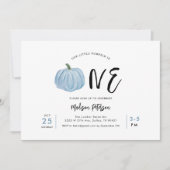 秋ブルーパンプキンファースト・ボーイズバースデーパーティー 招待状 (正面)