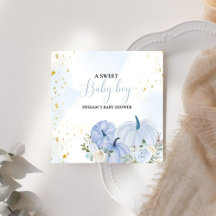 秋ブルーパンプキンフローラボーイベビーシャワー