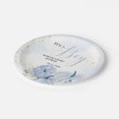 秋ブルーパンプキンフローラボーイベビーシャワー ペーパープレート (アングル)