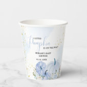 秋ブルーパンプキンフローラボーイベビーシャワー 紙コップ (正面)