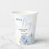 秋ブルーパンプキンフローラボーイベビーシャワー 紙コップ (裏面)