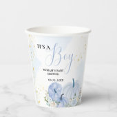 秋ブルーパンプキンフローラボーイベビーシャワー 紙コップ (正面)