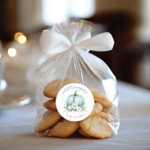 秋ブルーパンプキンフローラユーカリプタスベイビーシャワー ラウンドシール