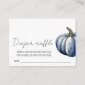 秋ブルーパンプキンベビーシャワーおむつラッフル エンクロージャーカード (正面)