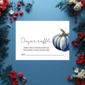 秋ブルーパンプキンベビーシャワーおむつラッフル エンクロージャーカード