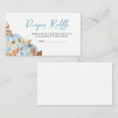 秋ブルーパンプキンベビーシャワーおむつラッフル エンクロージャーカード (正面/裏面)