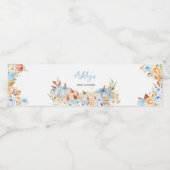 秋ブルーパンプキンベビーシャワー ペットボトルラベル (シングルラベル)