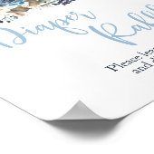 秋ブルーパンプキンボーイシャワーおむつラッフルサイン ポスター (角)