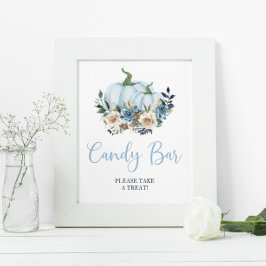 秋ブルーパンプキンボーイシャワーキャンディバー ポスター