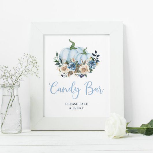 秋ブルーパンプキンボーイシャワーキャンディバー ポスター