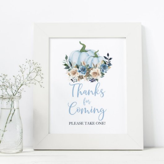 秋ブルーパンプキンボーイシャワー感謝していfor来の ポスター