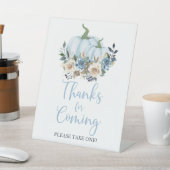 秋ブルーパンプキンボーイシャワー感謝していfor来の 台座サイン (インサイチュ)