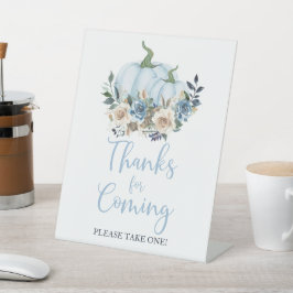 秋ブルーパンプキンボーイシャワー感謝していfor来の 台座サイン