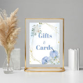 秋ブルーパンプキンボーイベビーシャワーギフト&カードサイン ポスター