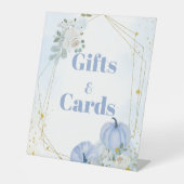 秋ブルーパンプキンボーイベビーシャワーギフト&カードサイン 台座サイン (正面)